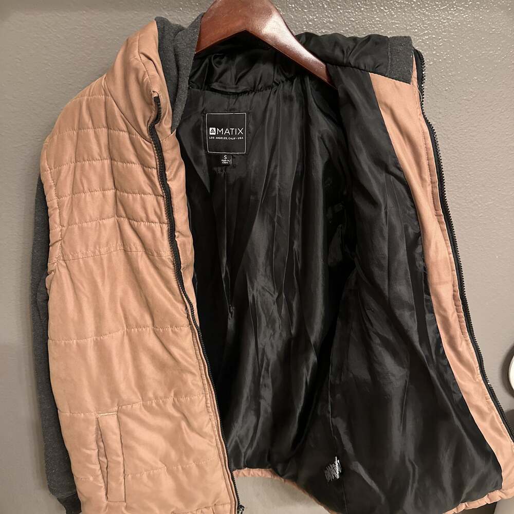 Matix Matix Walker Hybrid Puffer Jacket Gray & Pumpkin Spice Brown View 3